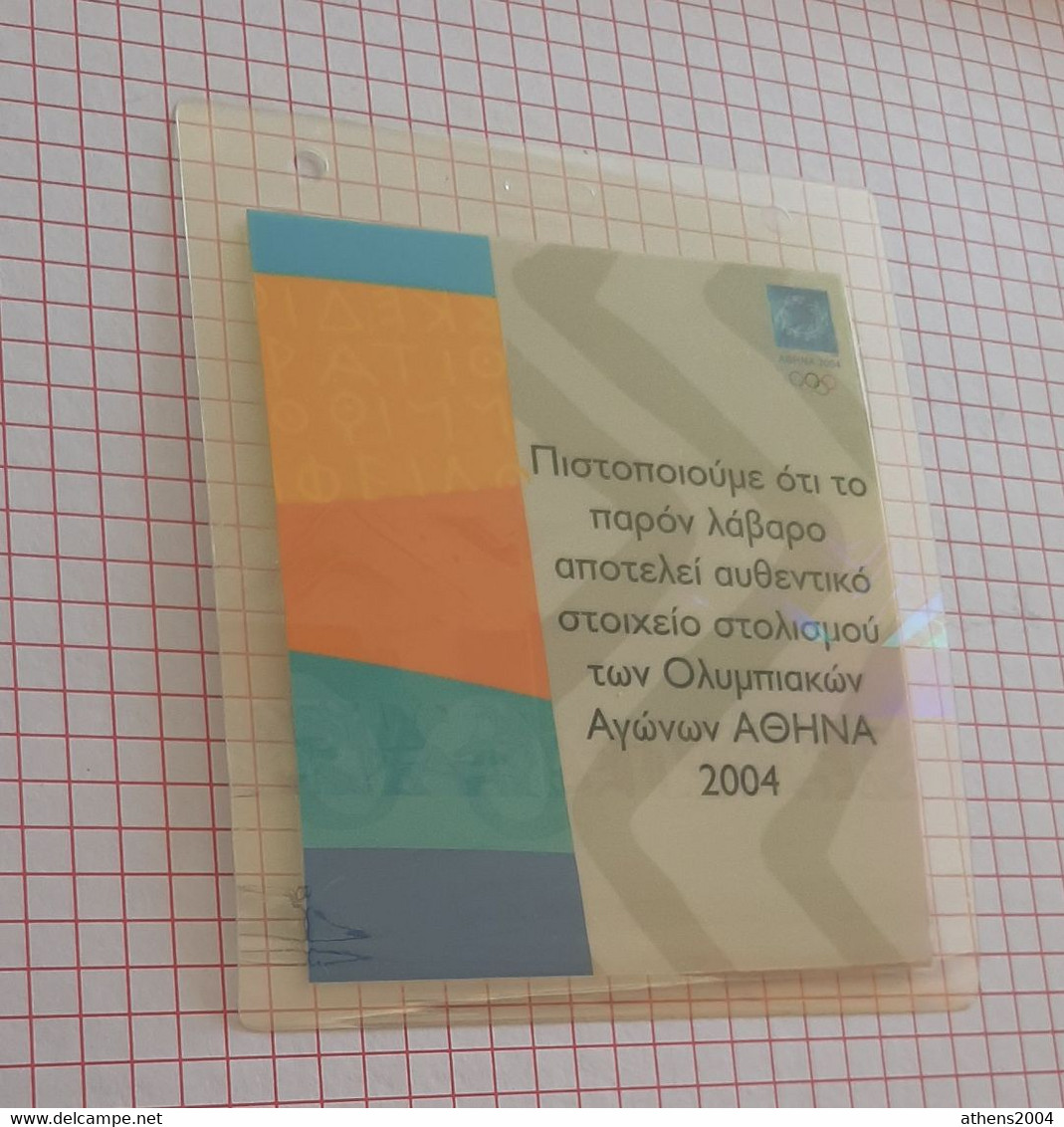 Athens 2004 Olympic Games - Certifying For Banner - Bekleidung, Souvenirs Und Sonstige