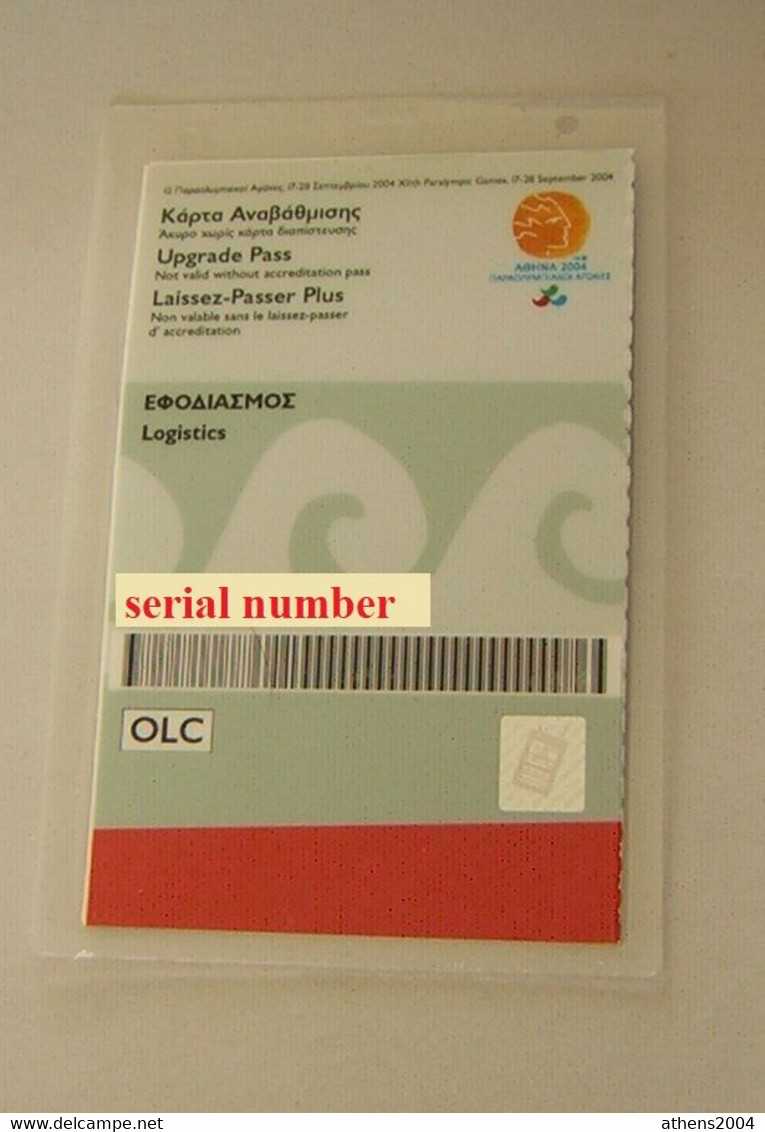 Athens 2004 Olympic & Paralympic Games - Accreditation (Logistics) OLC - Apparel, Souvenirs & Other