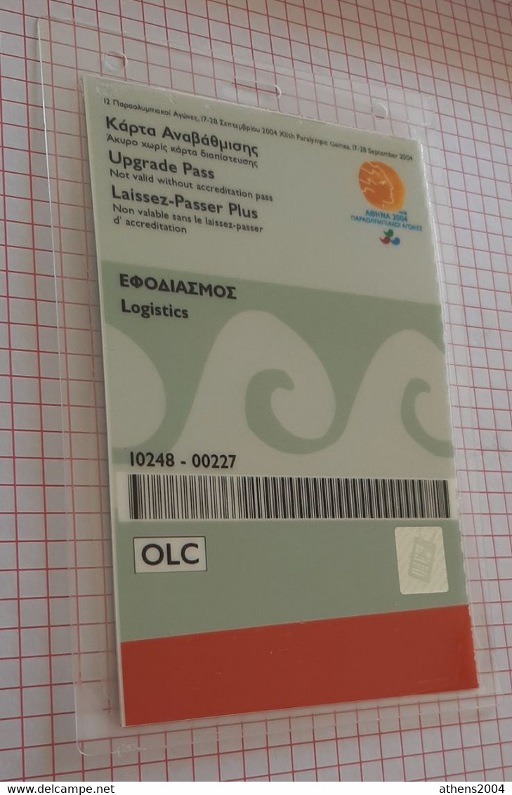 Athens 2004 Olympic & Paralympic Games - Accreditation (Logistics) OLC - Apparel, Souvenirs & Other