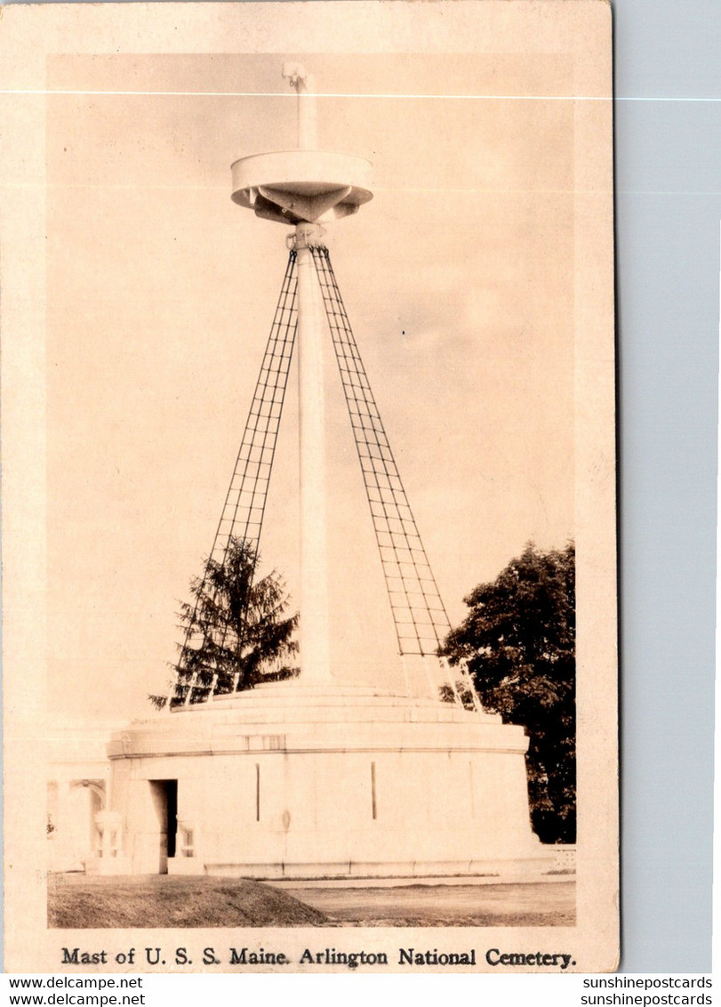 Virginia Arlington National Cemetery Mast Of The U S S Maine Real Photo - Arlington