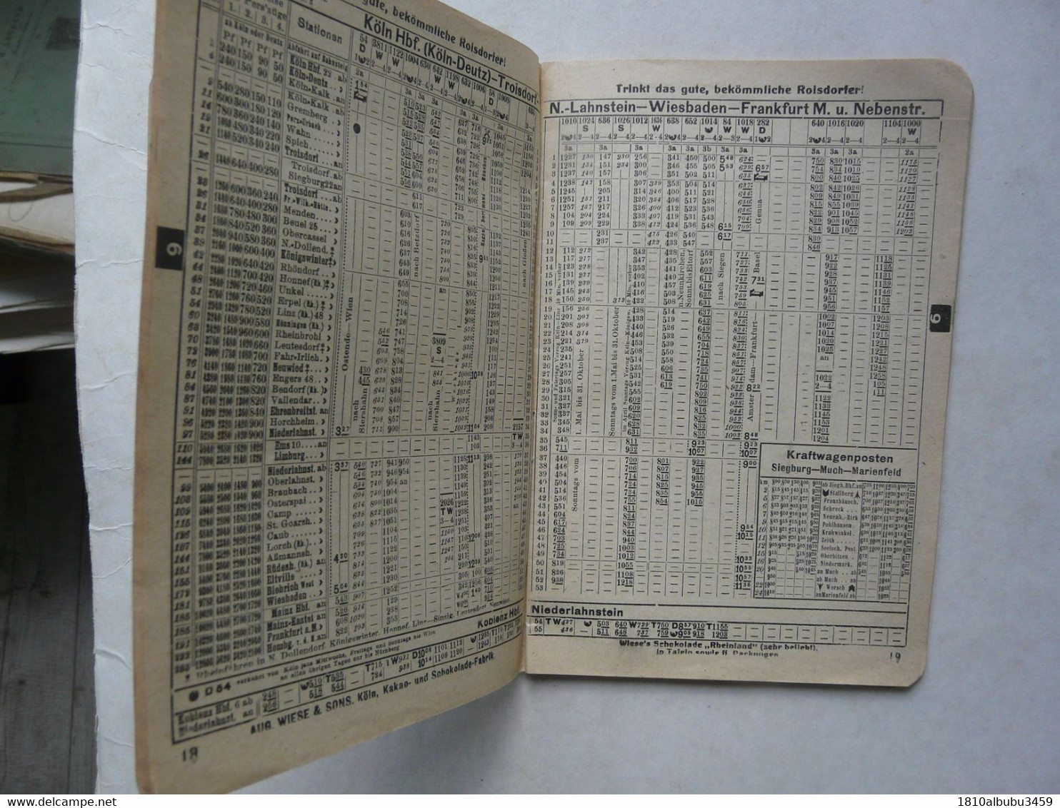 FAHRPLAN M. DUMONT SCHAUBERG 1920-1921 - Duitsland