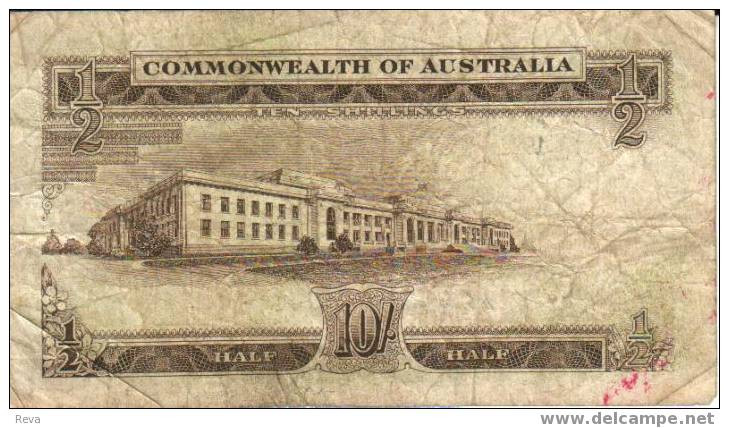 AUSTRALIA 10 SHILLINGS BROWN 2ND ISSUE MAN HEAD ND(1961) RBA WITHDRAWED 1966 F READ DESCRIPTION CAREFULLY !! - Autres & Non Classés