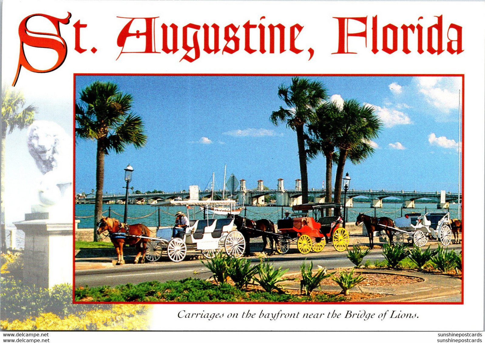 Florida St Augustine Carriages On The Bayfront Near The Bridge Of Lions - St Augustine