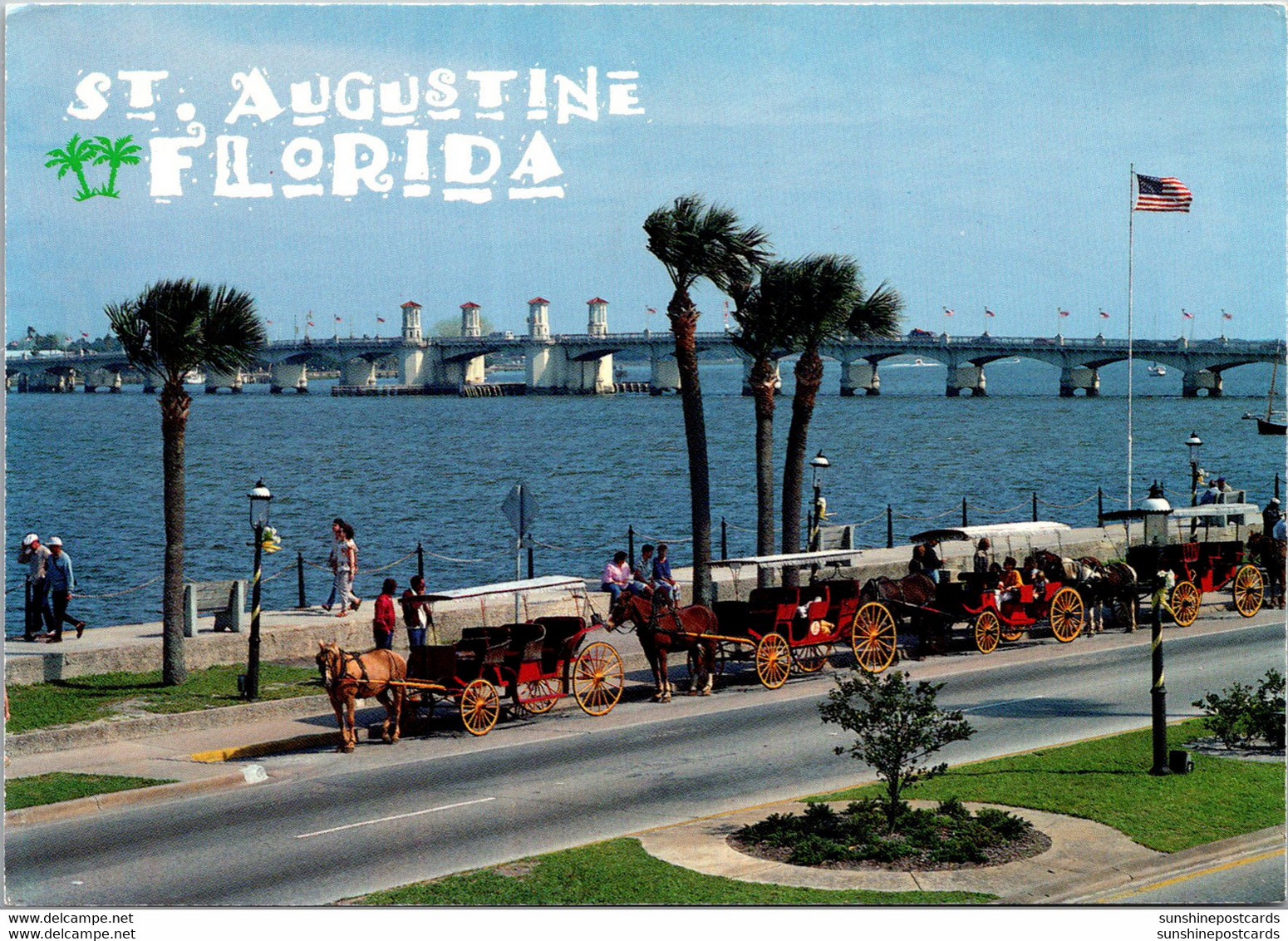 Florida St Augustine Carriages On The Bayfront Near The Bridge Of Lions - St Augustine