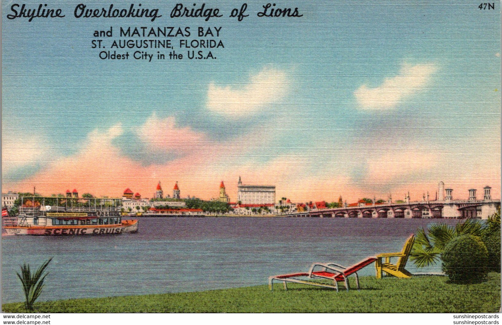 Florida St Augustine Skyline Overlooking Bridge Of Luions And Matanzas Bay - St Augustine