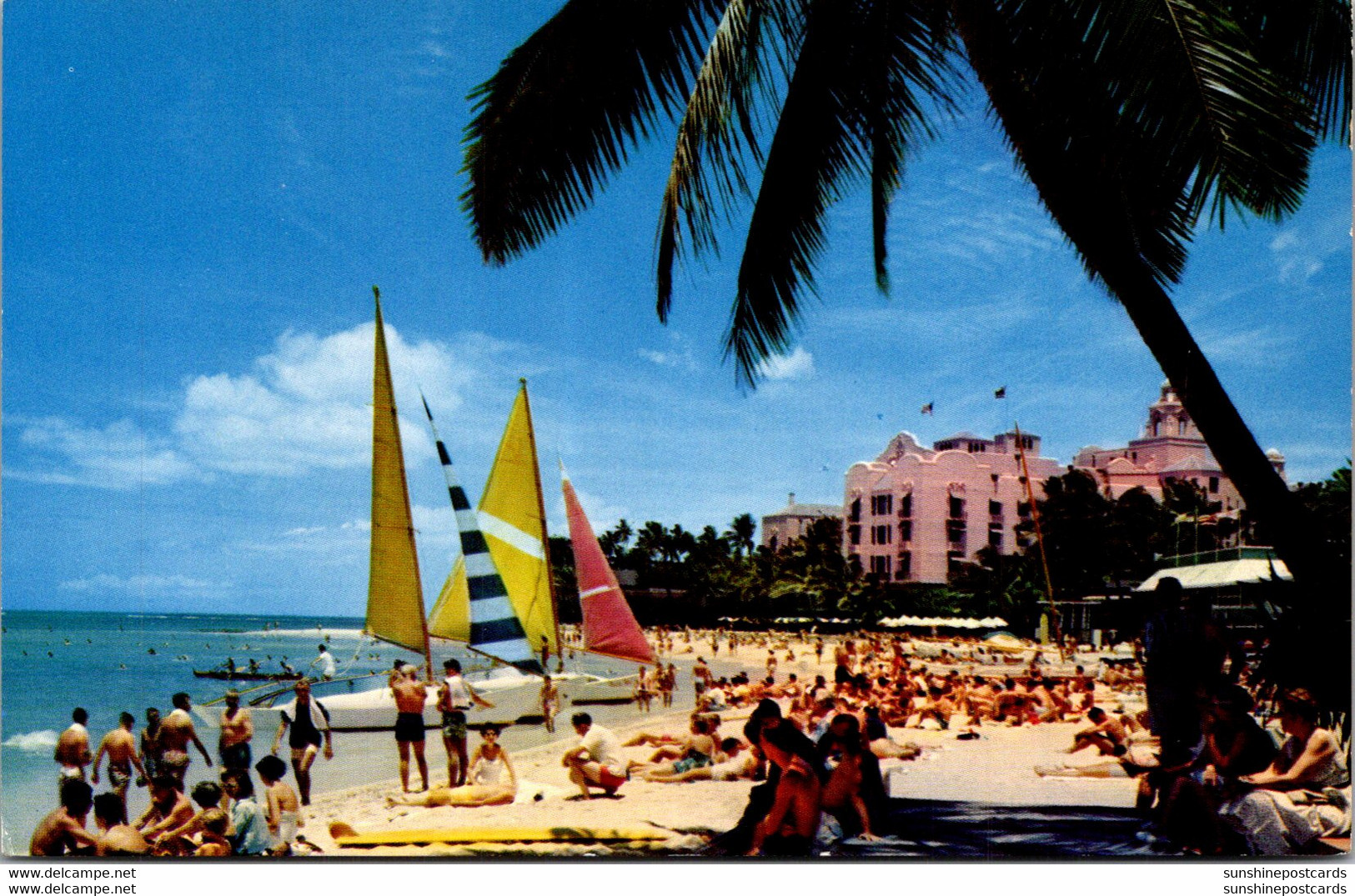 Hawaii Waikiki Beach With Royal Hawaiian Hotel In Background - Honolulu