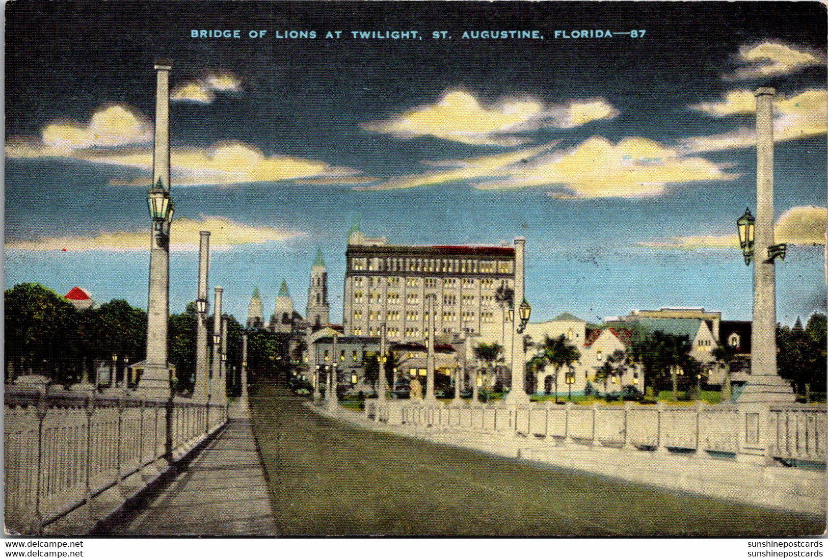 Florida St Augustine Bridge Of Lions At Twilight - St Augustine
