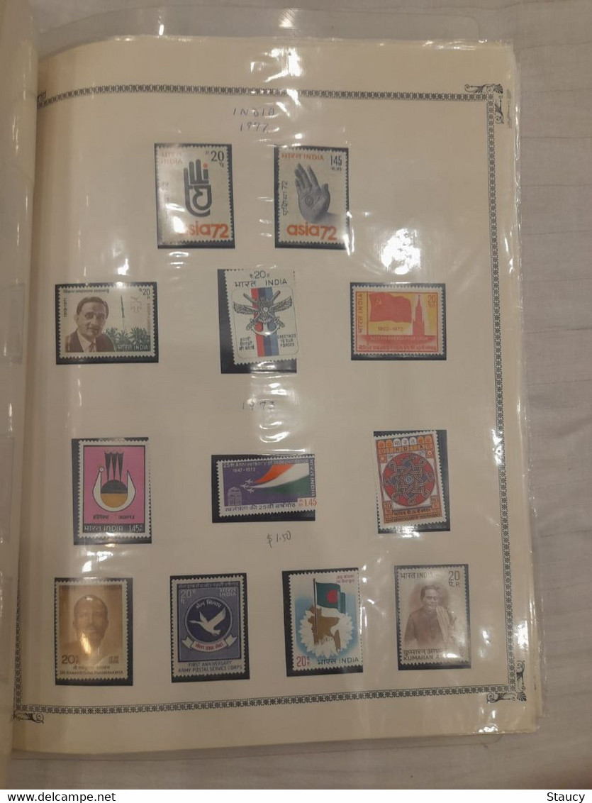 India 1947-1973 MINT / USED COLLECTION on ALBUM PAGES including DEFINITIVES ALMOST COMPLETE NICE SEE PICS