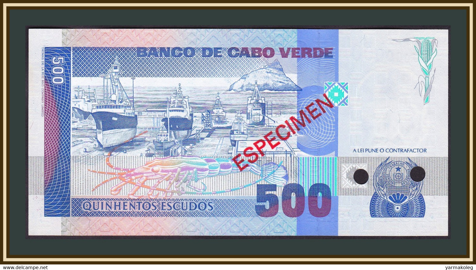 Cape Verde 500 Escudo 1989 P-59 (59s) UNC (specimen) - Cape Verde