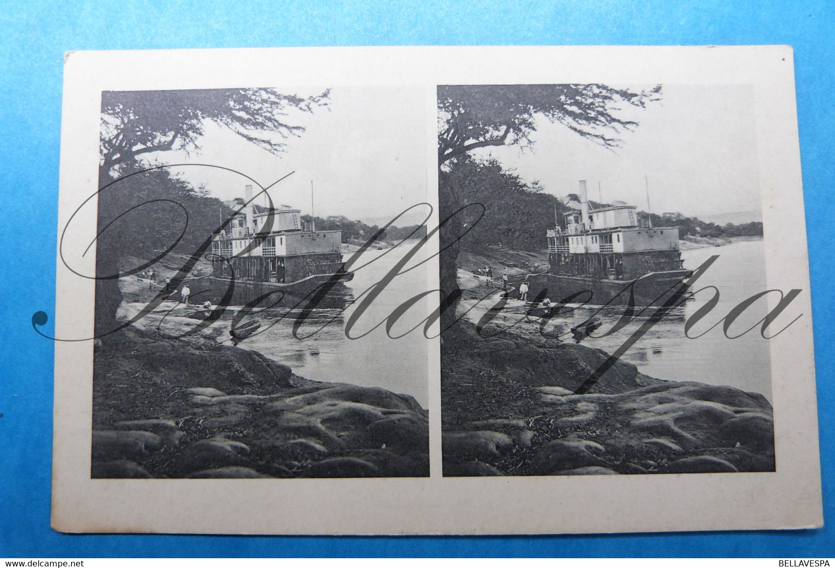 Steamer River Riviere? Carte Stereoscope Uknow Edit Germany - Other & Unclassified