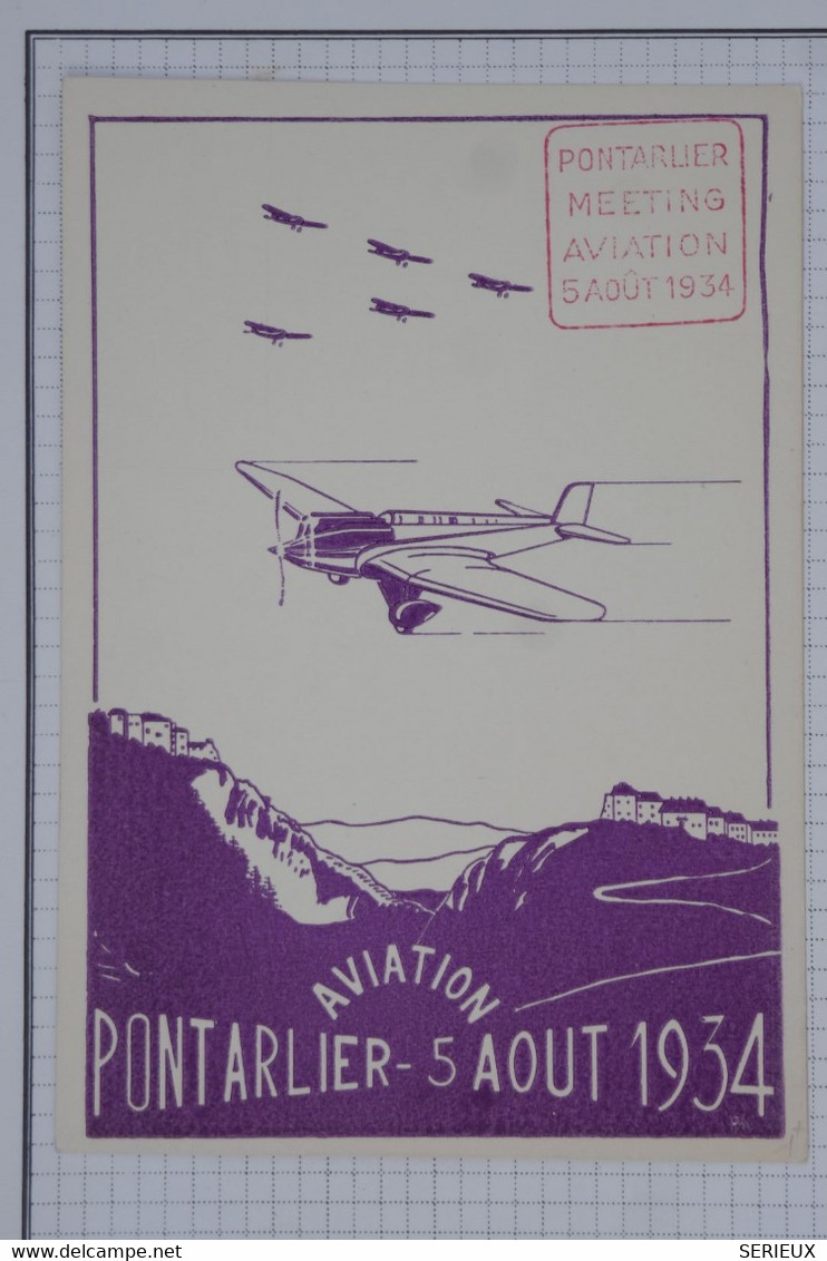 BC8 FRANCE  BELLE CARTE RR 1940  MEETING AVIATION PONTARLIER  ++ - 1927-1959 Lettres & Documents