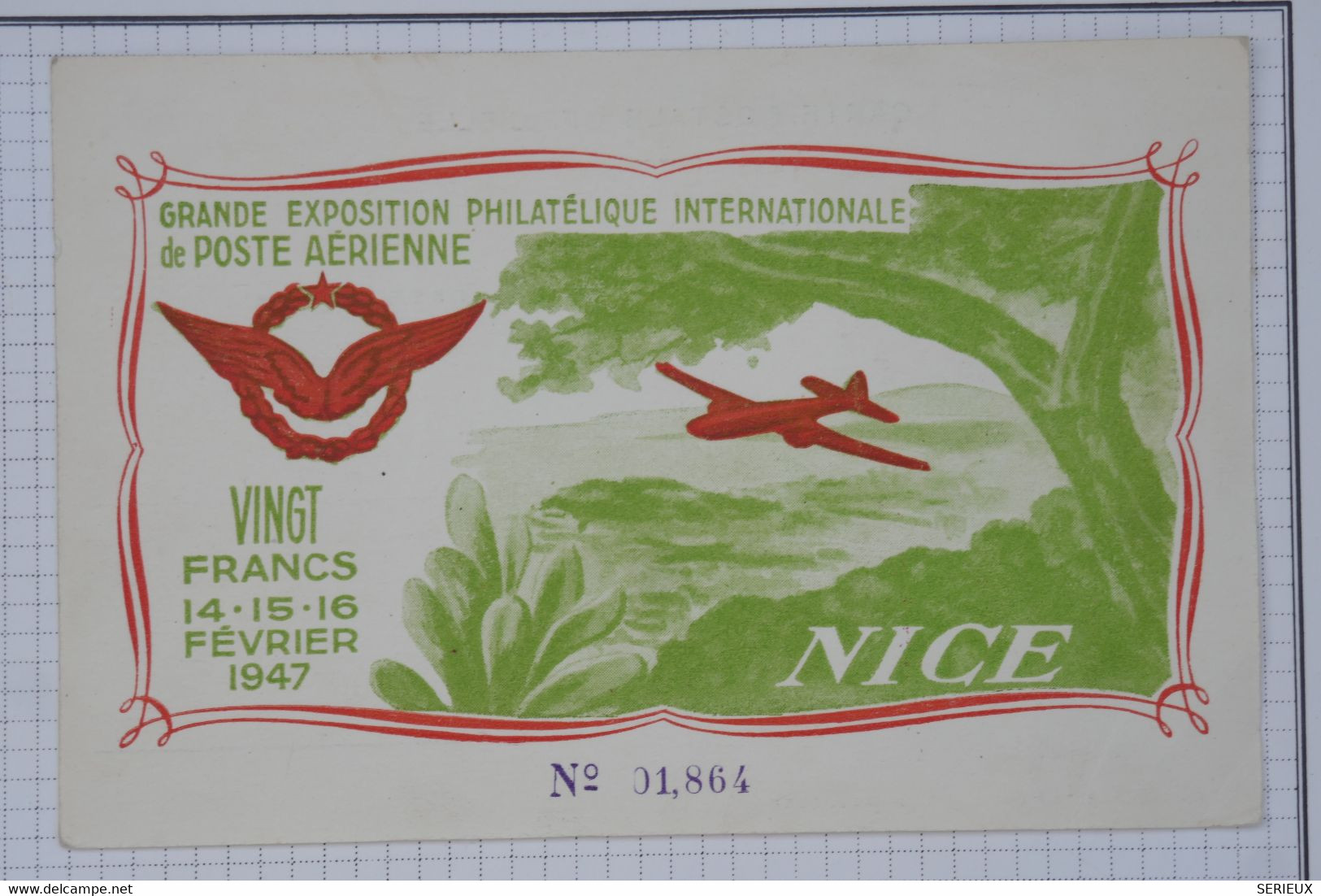 BC8 FRANCE  BELLE CARTE RR 1947  SEMAINE DE L AIR NICE 20 F  +VIGNETTE 50F  +AFFRANCH. PLAISANT   ++ - 1927-1959 Briefe & Dokumente