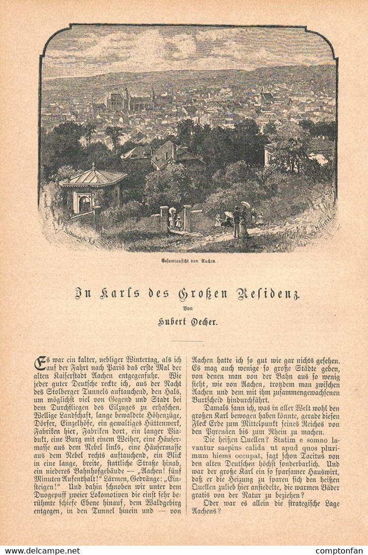 A102 1240-2 Aachen 2 Resindenzen Karl Der Große Artikel / Bilder 1885 !! - Política Contemporánea