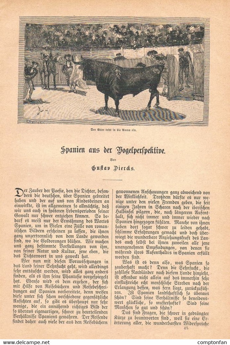 1244-2 Diercks Spanien Stierkampf Alhambra Torero Artikel / Bilder 1884 !! - Autres & Non Classés