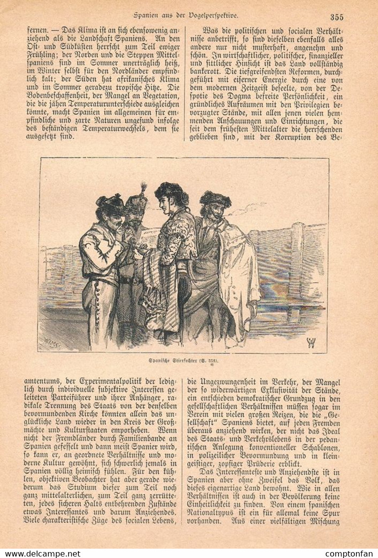 1244-2 Diercks Spanien Stierkampf Alhambra Torero Artikel / Bilder 1884 !! - Autres & Non Classés