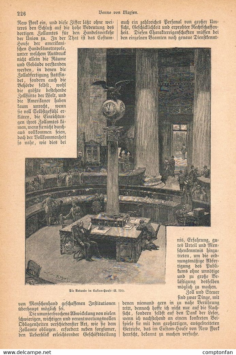 A102 1247-2 New York Zollamt Castle Garden Artikel / Bilder 1884 !! - Other & Unclassified