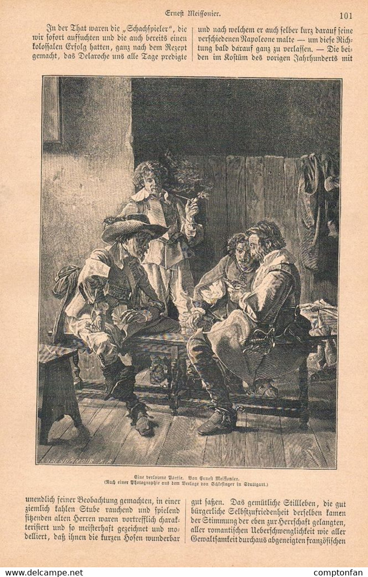 A102 1250-2 Ernest Meissonier Maler Frankreich Artikel / Bilder 1884 !! - Malerei & Skulptur