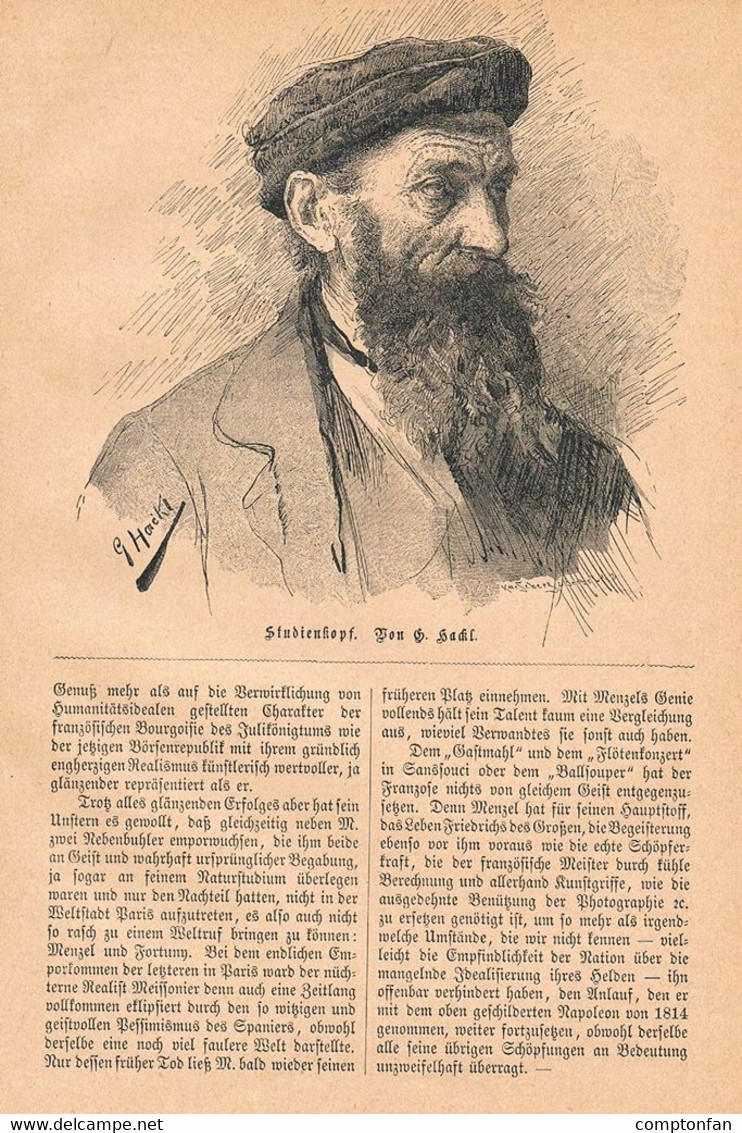 A102 1250-2 Ernest Meissonier Maler Frankreich Artikel / Bilder 1884 !! - Schilderijen &  Beeldhouwkunst