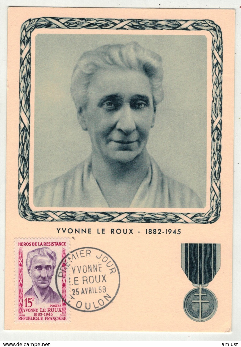 France // Carte Maximum // 1950-1959 // Yvonne Le Roux - 1950-1959