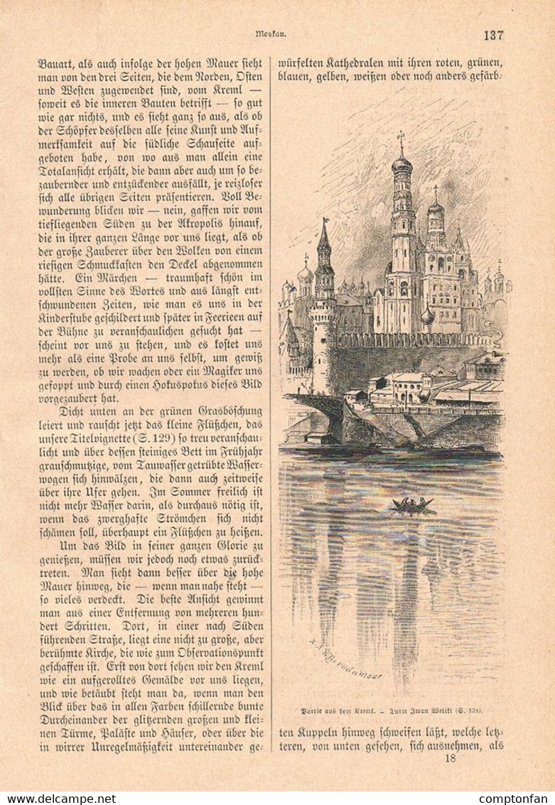 A102 1254 Groß Moskau Kaiserkrönung Kreml Artikel / Bilder 1883 !! - Politik & Zeitgeschichte