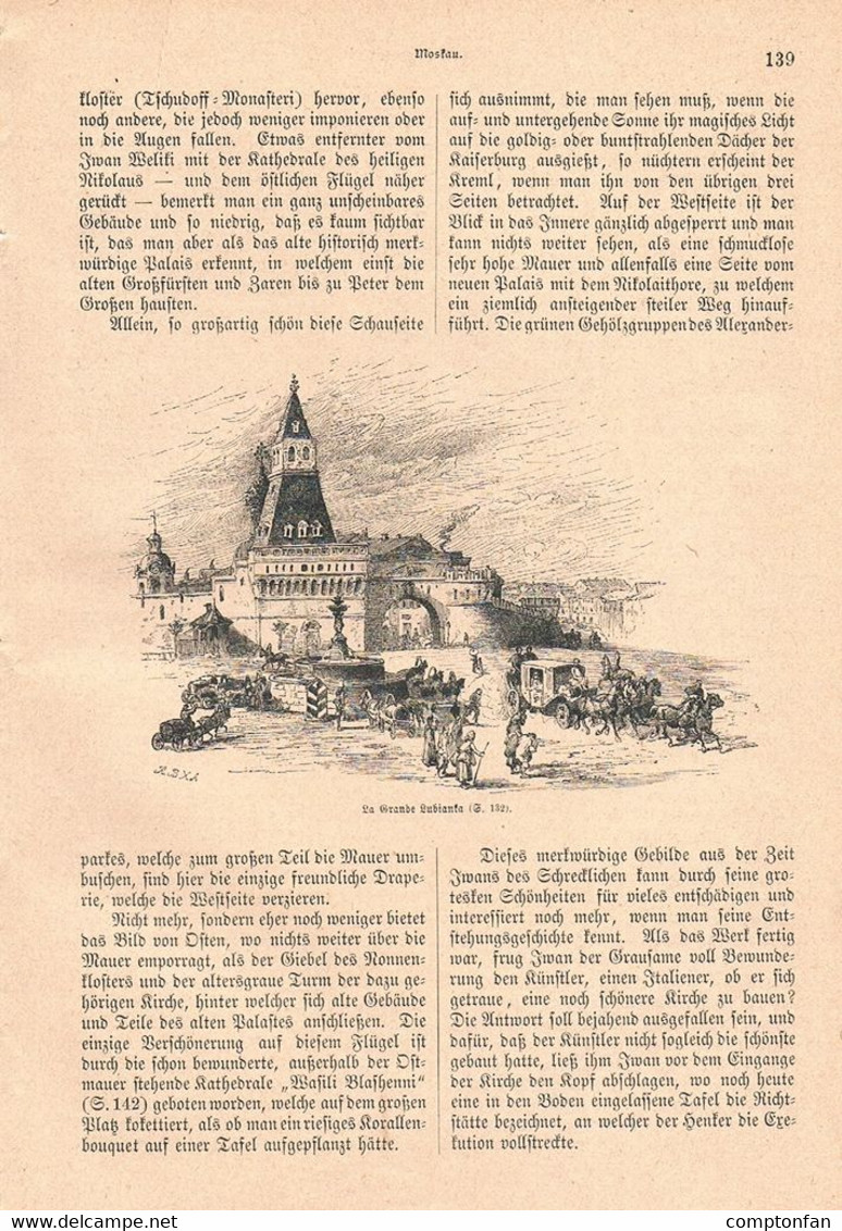 a102 1254 Groß Moskau Kaiserkrönung Kreml Artikel / Bilder 1883 !!