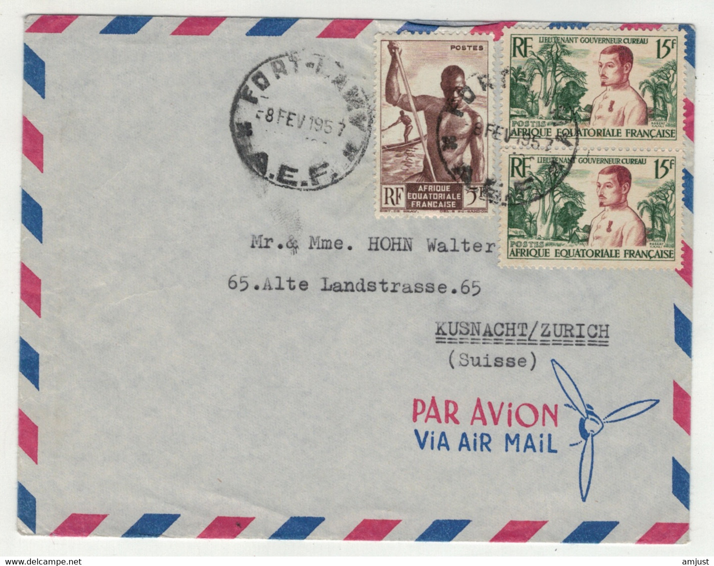 France // A.E.F.// 1957 // Lettre De Fort-Lamy Pour La Suisse - Brieven En Documenten