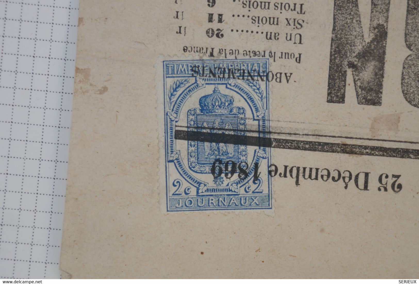 BC8 FRANCE SUR   DEMI JOURNAL L INDEPENDANT  DU TARN  25 DEC. 1869  JOUR DE NOEL  +AFFRANC.INTERESSANT - Zeitungsmarken (Streifbänder)