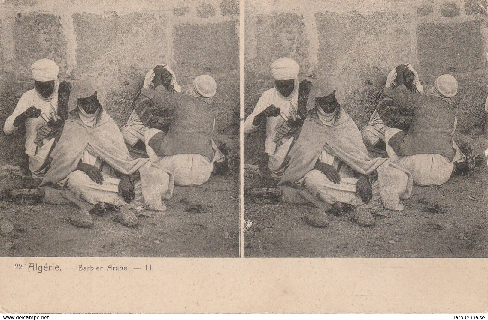 Vue Stéréoscopique - Algérie - Barbier Arabe - Stereoscope Cards