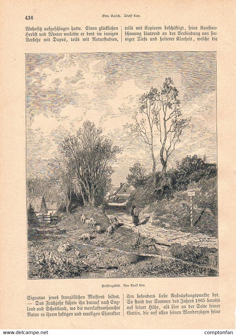 A102 1260 Adolf Lier Gedenkblatt Landschaftsmaler Artikel / Bilder 1883 !! - Pittura & Scultura