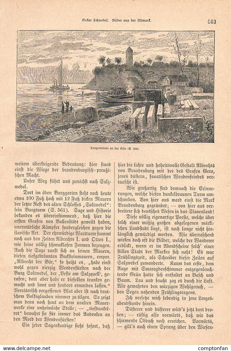 A102 1263 Schwebel Altmark Salzwedel Tangermünde Artikel / Bilder 1883 !! - Altri & Non Classificati