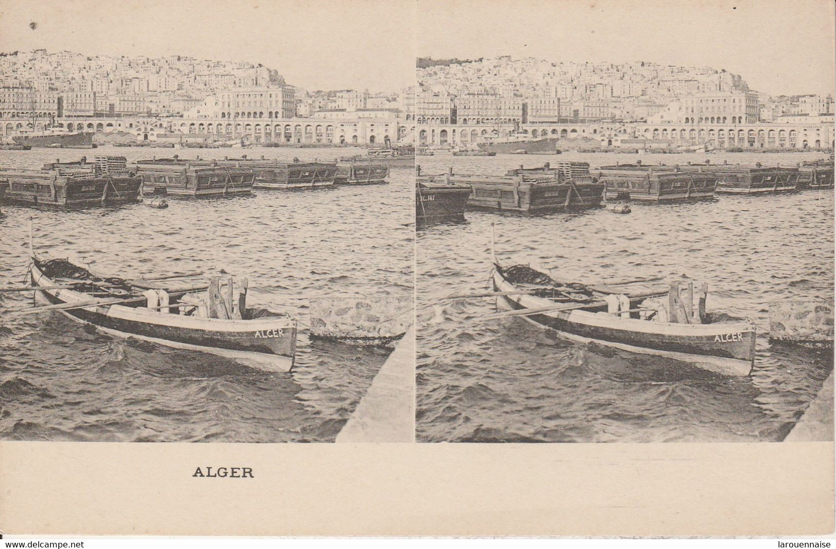 Vue Stéréoscopique - Alger - Le Port Et La Ville - Cartes Stéréoscopiques