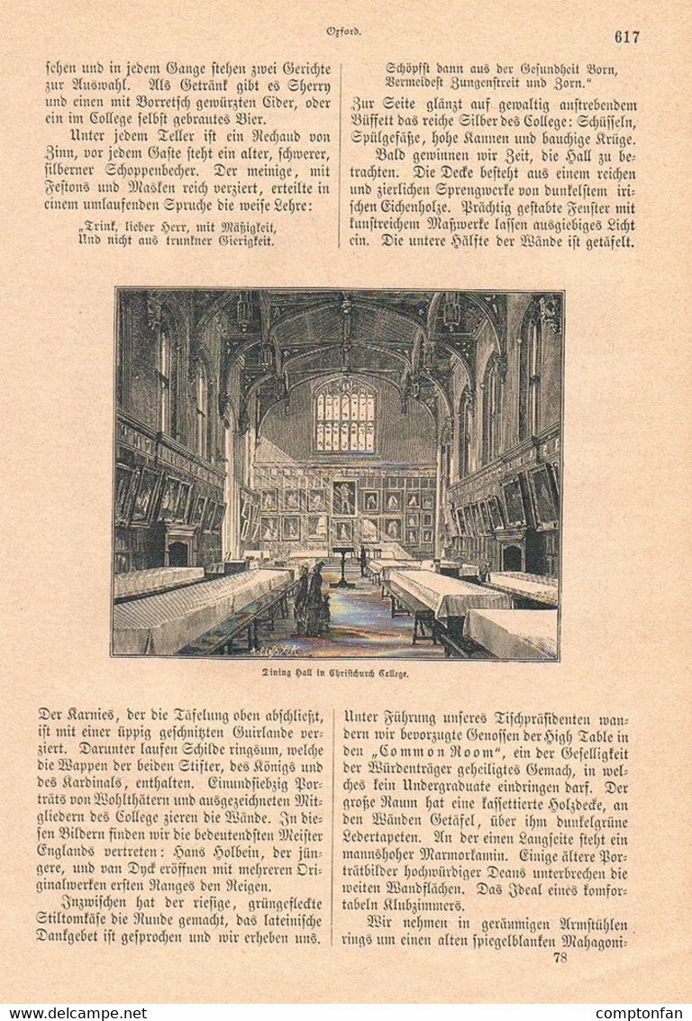 A102 1264 Ompteda Oxford Oxfordshire St John’s College Artikel / Bilder 1883 !! - Sonstige & Ohne Zuordnung