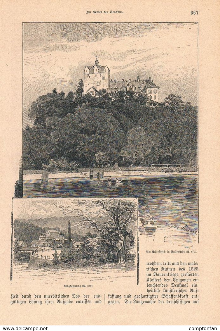 A102 1265 Hermann Vogt Brocken Quedlinburg Ballenstedt Artikel / Bilder 1883 !! - Autres & Non Classés