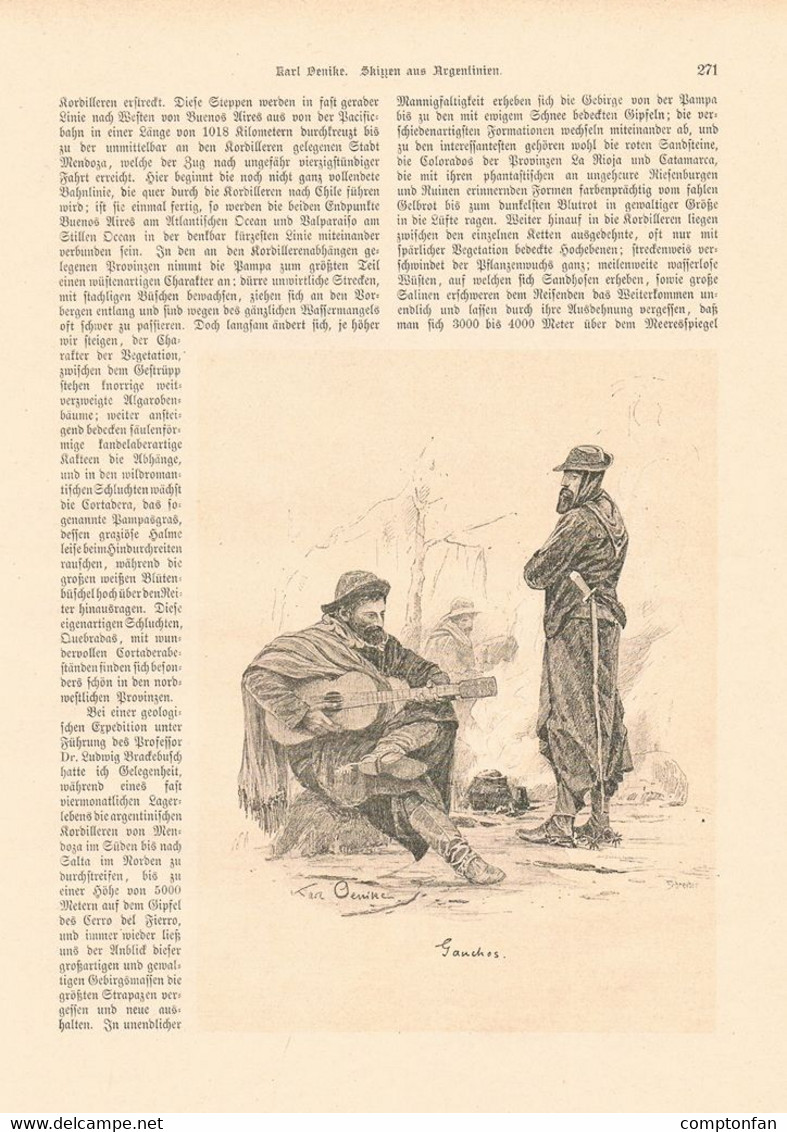 1269 Karl Oenike Skizzen Aus Argentinien Artikel / Bilder 1897 !! - Autres & Non Classés