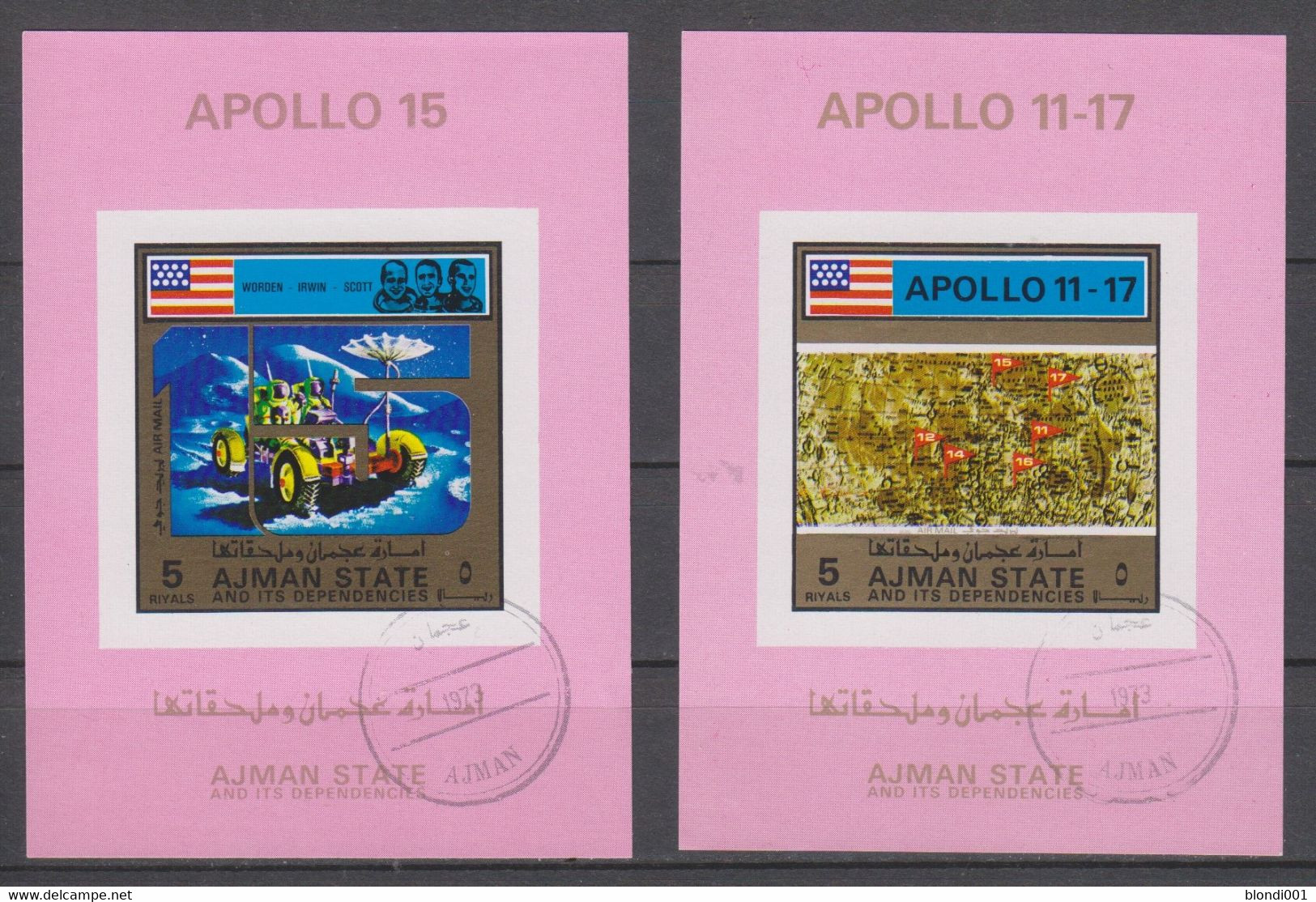 SPACE - Apollo 11-17 - AJMAN- 2 S/S Imp. Used - Collections