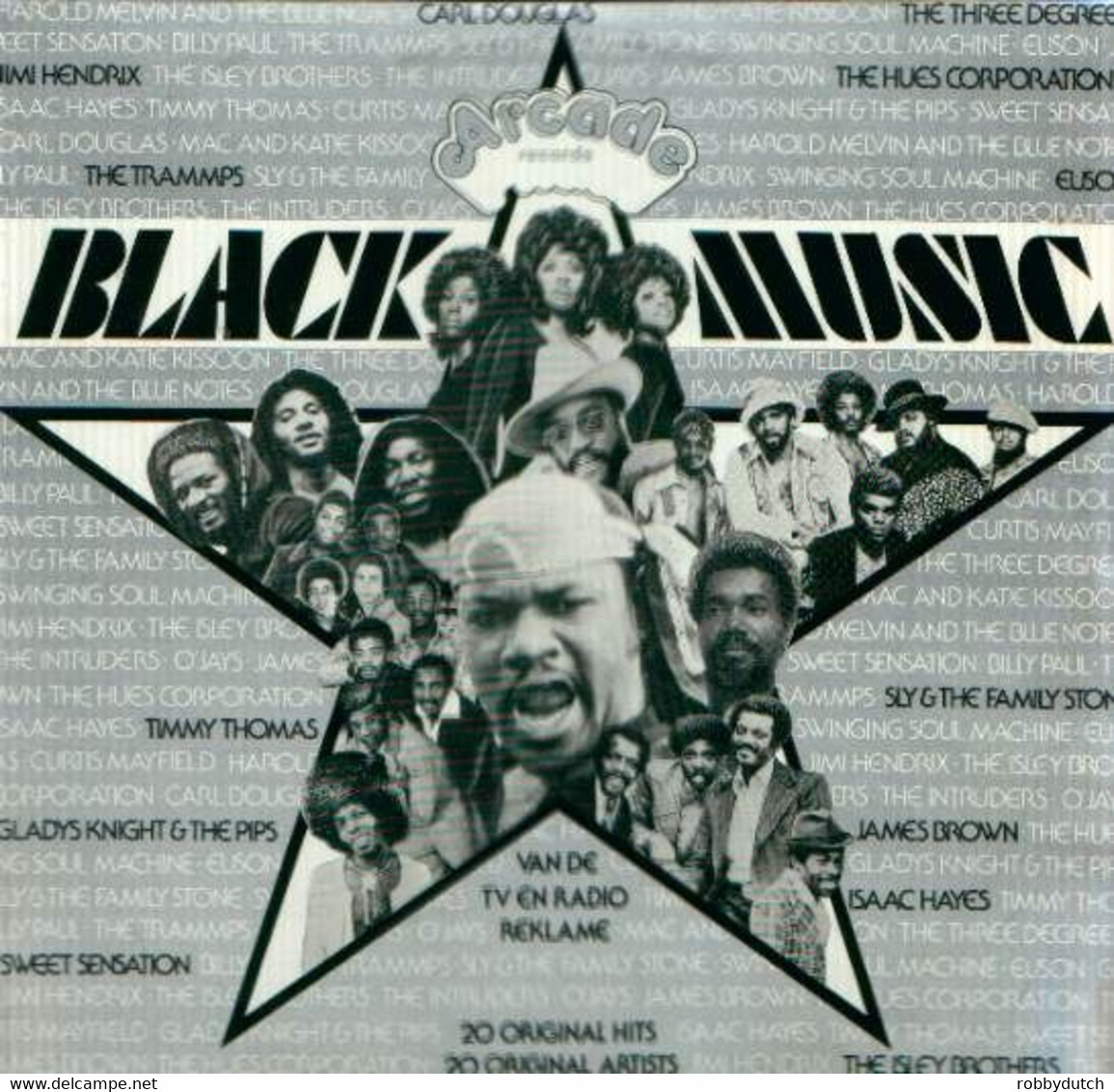 * LP *  BLACK MUSIC - TRAMMPS / JAMES BROWN / THREE DEGREES / ISAAC HAYES / JIMI HENDRIX A.o. - Compilaties