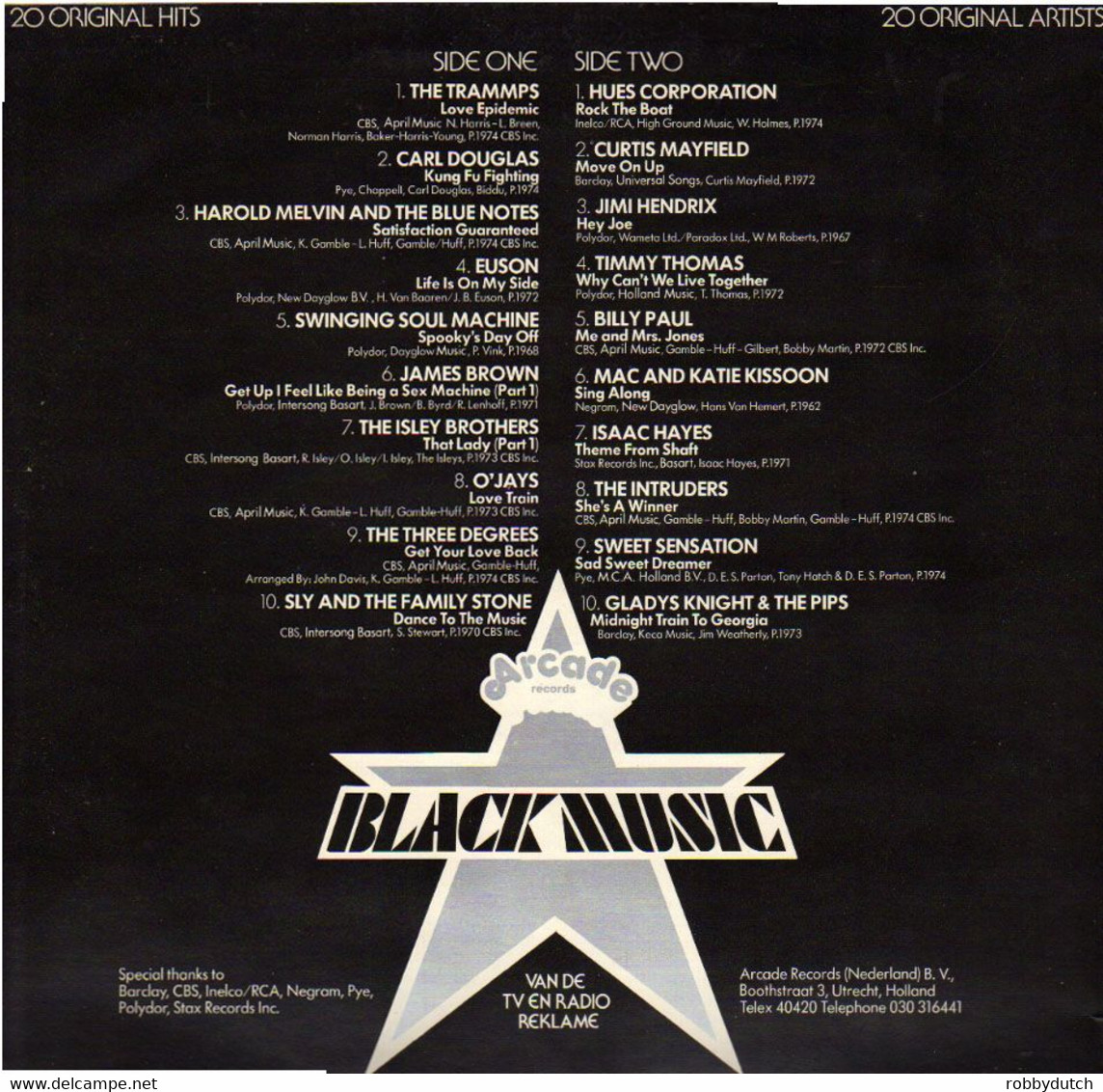 * LP *  BLACK MUSIC - TRAMMPS / JAMES BROWN / THREE DEGREES / ISAAC HAYES / JIMI HENDRIX A.o. - Compilations