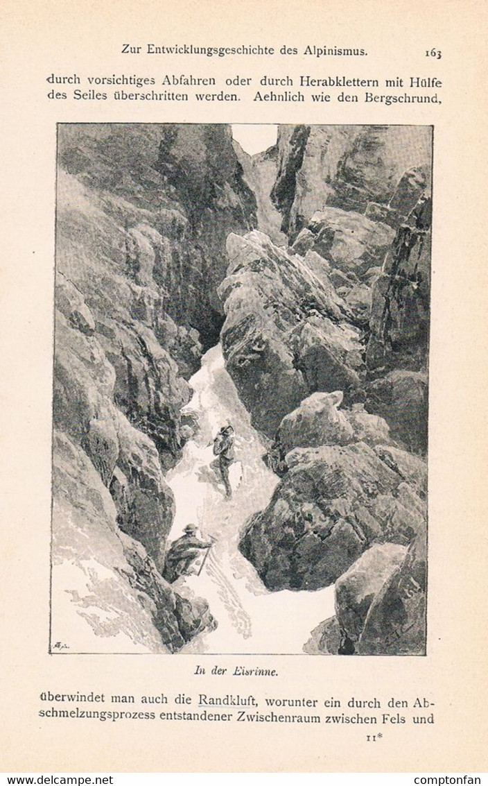 a102 1278 Purtscheller Entwicklung Alpinismus alpine Technik Artikel / Bilder 1894 !!