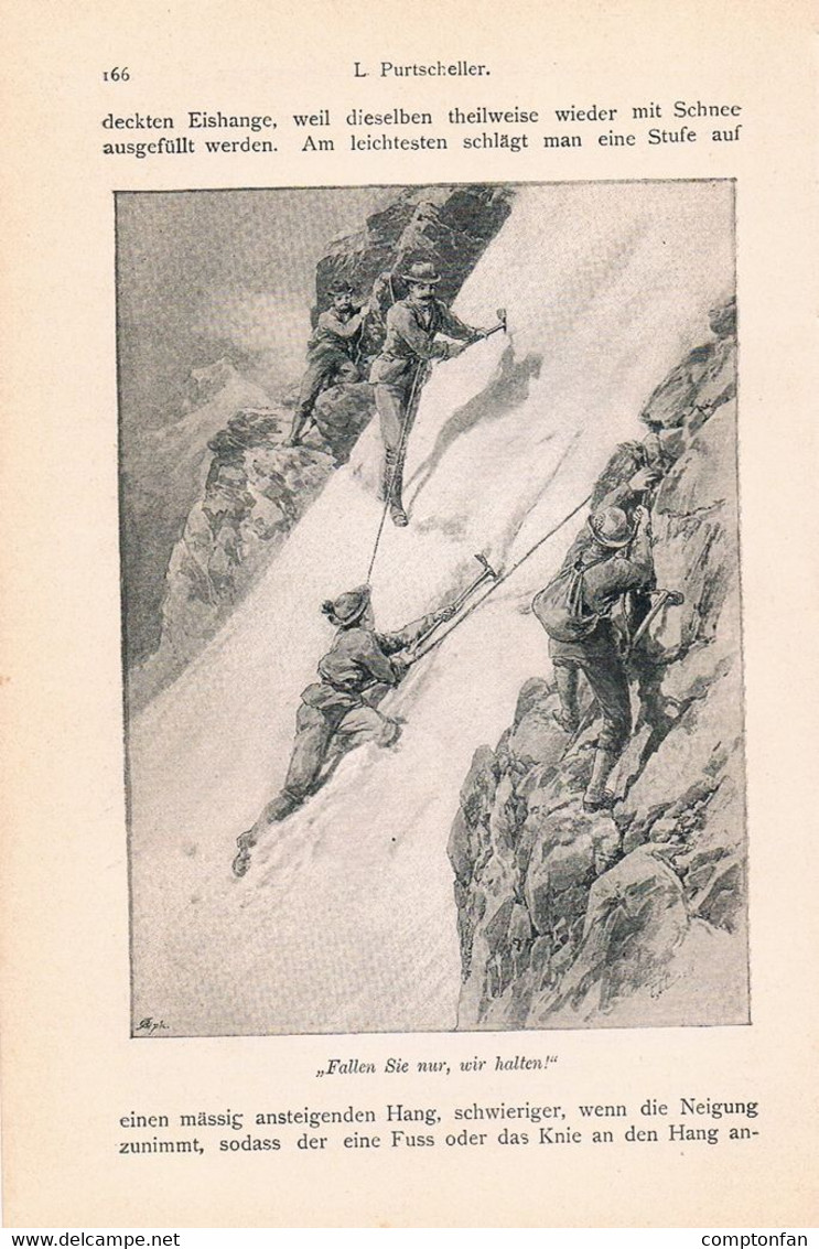 a102 1278 Purtscheller Entwicklung Alpinismus alpine Technik Artikel / Bilder 1894 !!