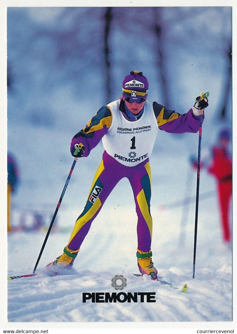 2 CPM - STEPHANIA BELMONDO - Médaille D'Or Aux J.O. D'Albertville 1992 - Sport Invernali