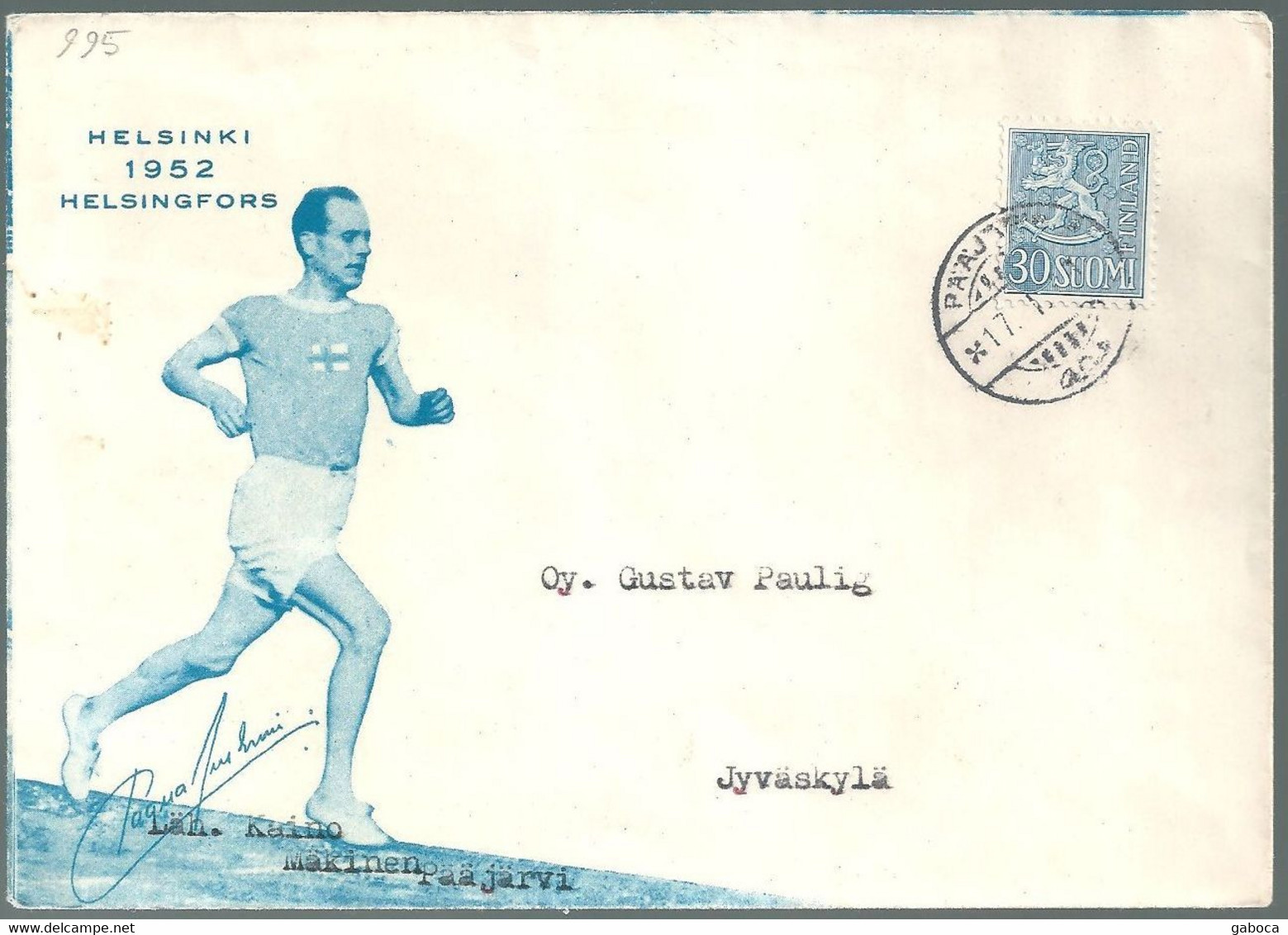 C4062 Finland Athletics Coat-of-Arms Lion Signature Of Nurmi - Verano 1924: Paris