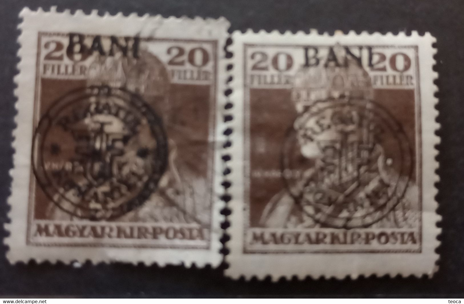 Errors  Transylvania 1919 Romania Printed With  Occupation Zone Hungary, Thin And Thick Overprint Misplaced - Transilvania