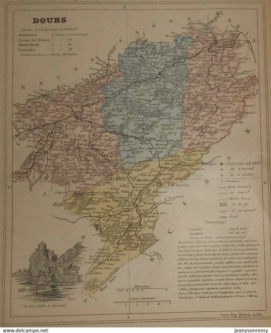 Département Du Doubs. 1896 - Franche-Comté