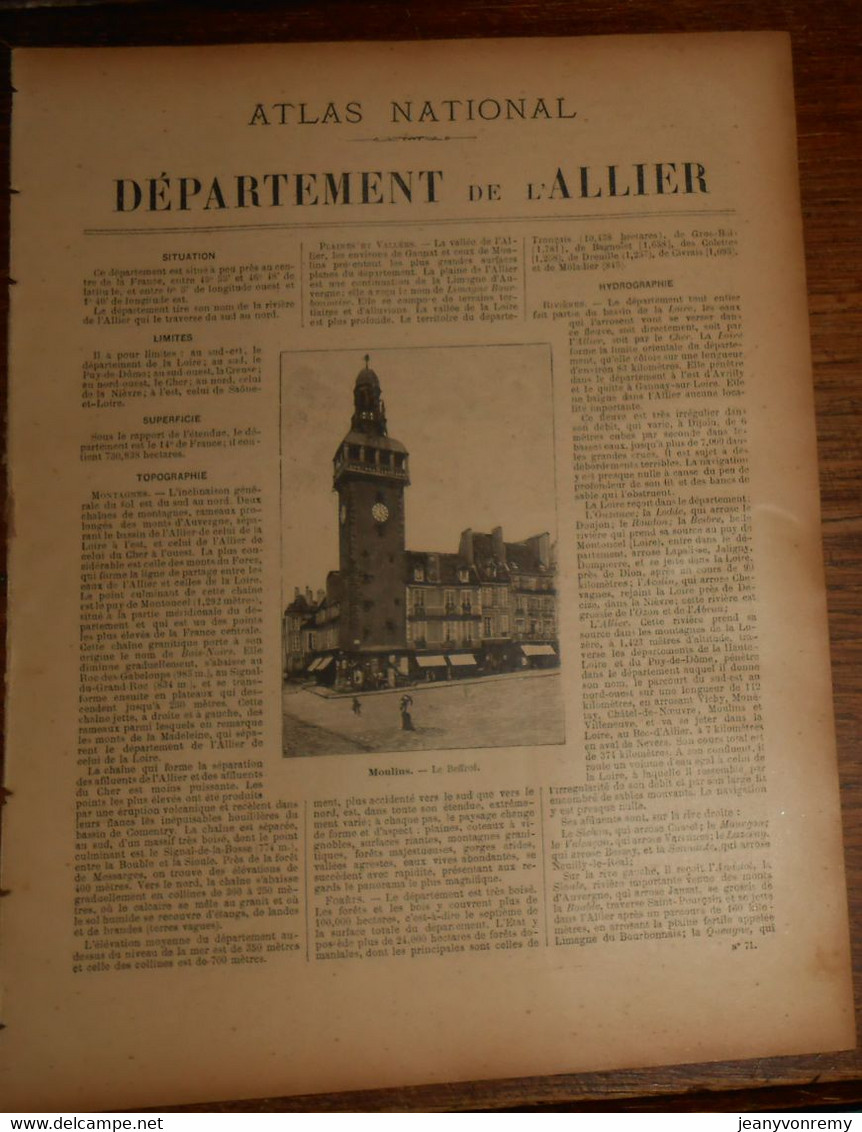 Département De L'Allier. 1896 - Auvergne