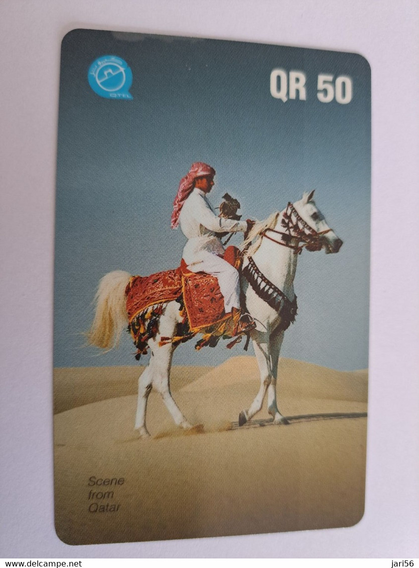 QATAR  PUBLIC TELECOM CORPORATION / PAY PHONE  MAGNETIC/ AUTELCA   Q 50   QTR 39  ARAB ON HORSEBACK       **10842** - Qatar