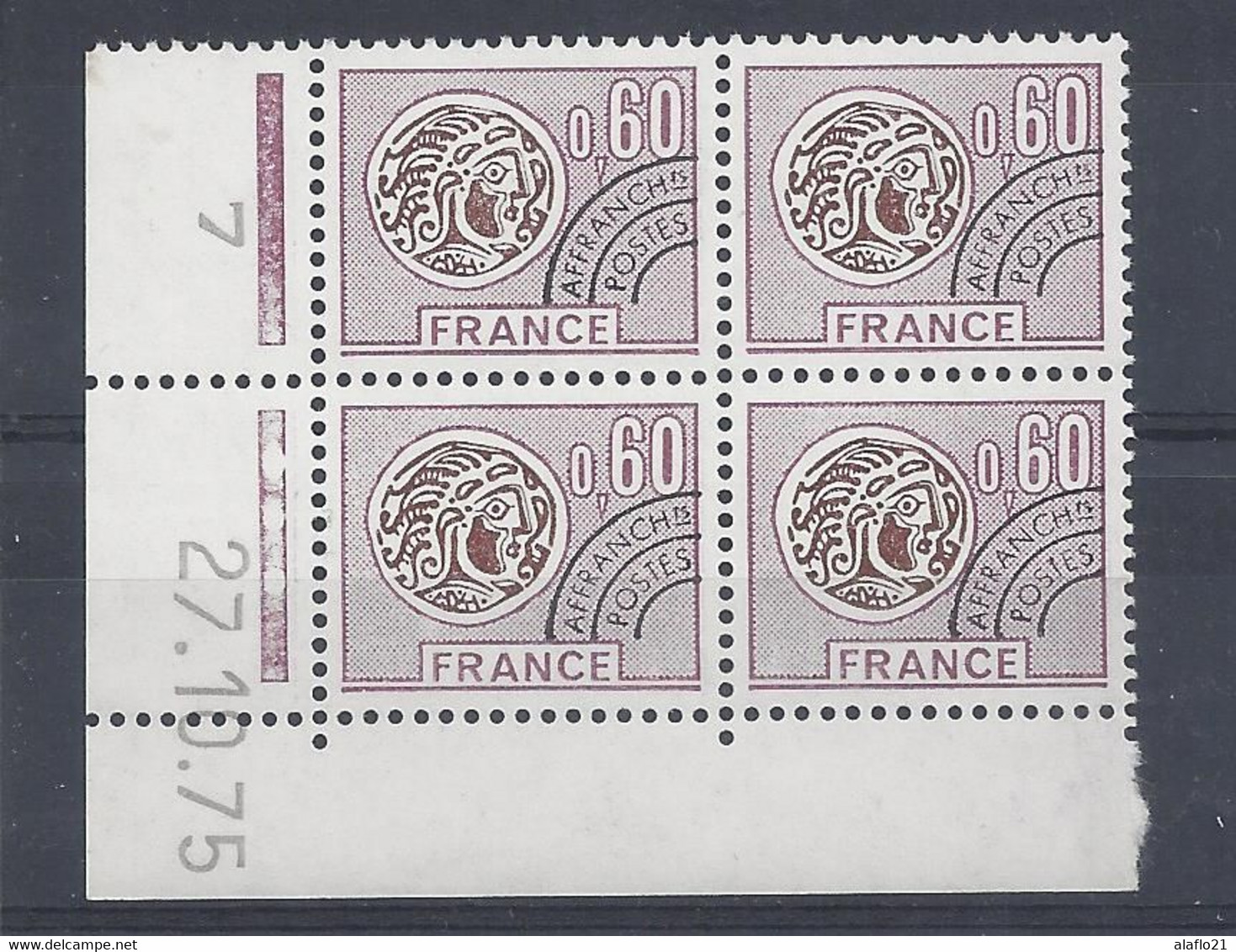 PREOBLITERE N° 140 - Bloc De 4 COIN DATE - NEUF SANS CHARNIERE - 27/10/75 - Préoblitérés