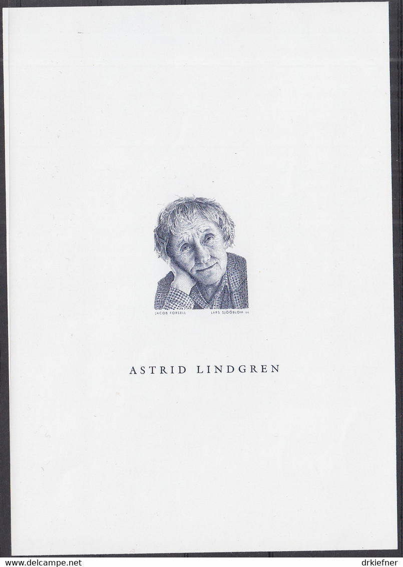 SCHWEDEN 2278 SD, Schwarzdruck (blauschwarzer Stahldruck), Astrid Lindgren, 2002 - Storia Postale