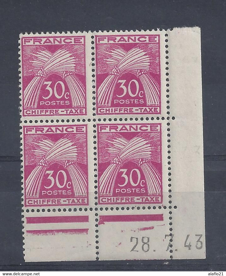 TAXE N° 68 - Bloc De 4 COIN DATE - NEUF SANS CHARNIERE - 28/7/43 - Postage Due