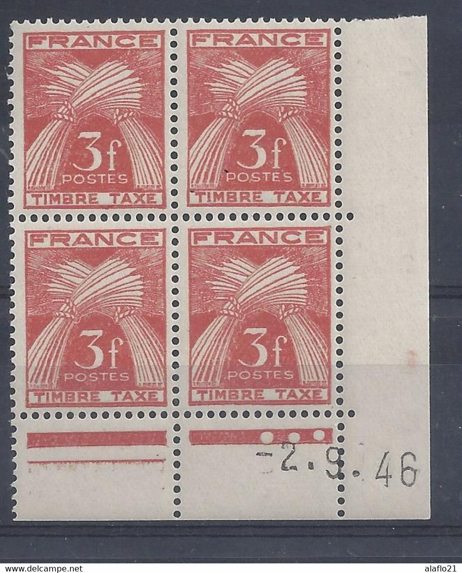 TAXE N° 83 - Bloc De 4 COIN DATE - NEUF SANS CHARNIERE - 2/9/46 - Postage Due