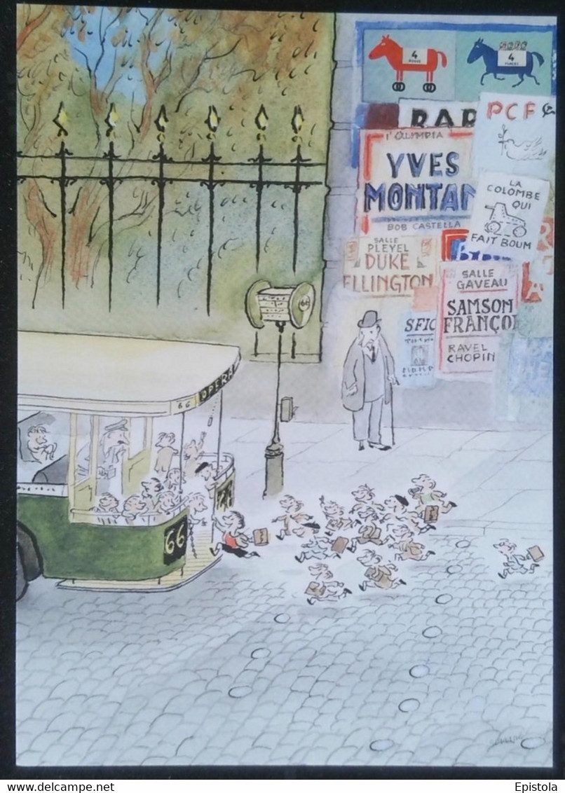 ► Illustrateur Sempé La Vie Parisienne - BUS Ratp Ligne Opéra - Petit Nicolas Ecole Affiche Olympia Yves Montand - Sempé